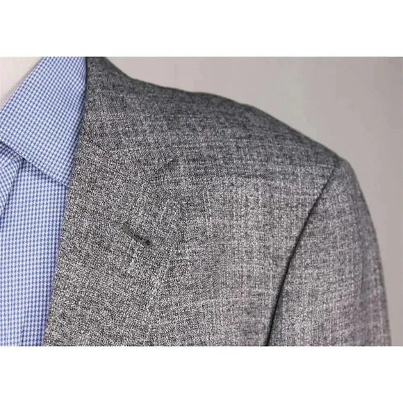 Armani Collezioni Current Silver/Black Woven Viscose 2-Btn Sportcoat Blazer 44L - Picture 4 of 11